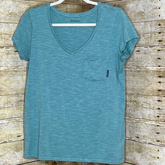 COLUMBIA CASUAL EVERYDAY WEAR NATURE OUTDOOR SUSTAINABLE V-NECK T-SHIRT LARGE - Picture 1 of 3